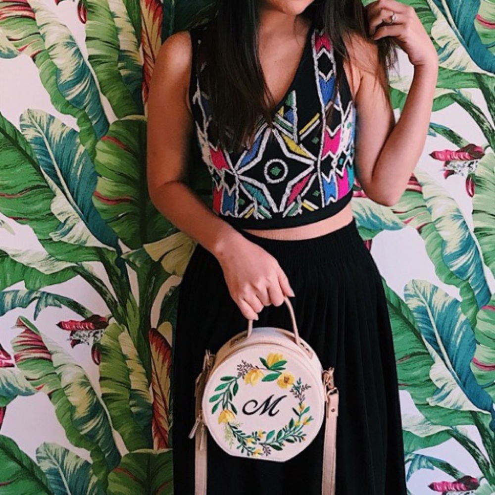 Embroidery Colorful Crop Top